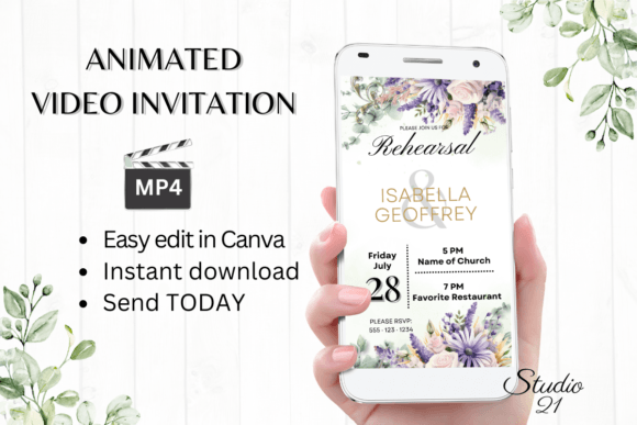 Digital Rehearsal Dinner Invite W7412: Modern Elegance
