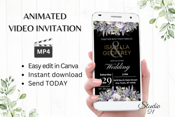 Digital Wedding Invitation W8419: Style Your Celebration