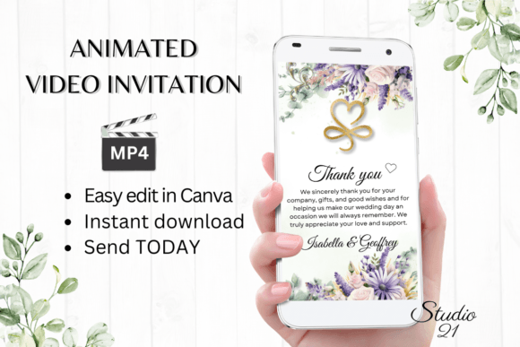 Digital Wedding Thank You W9412TU: A Modern Touch for Gratitude