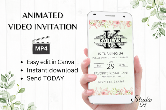 Electronic Invite (Monogram Letter K): A Modern Digital Template