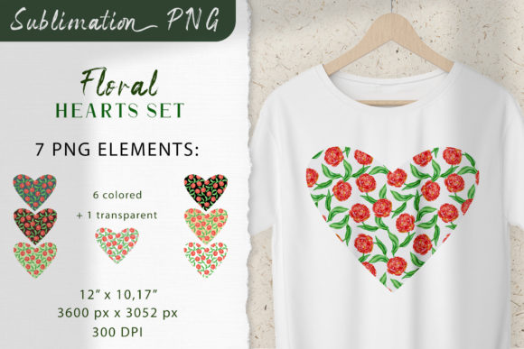 Floral Hearts. Valentine Watercolor Set: Beyond Typography