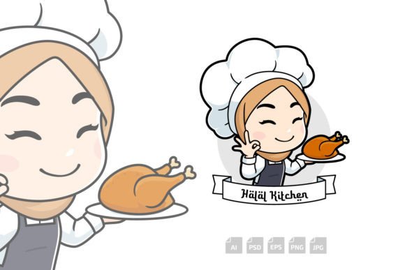 Halal Kitchen Chef Logo: A Modern Brand Identity Asset