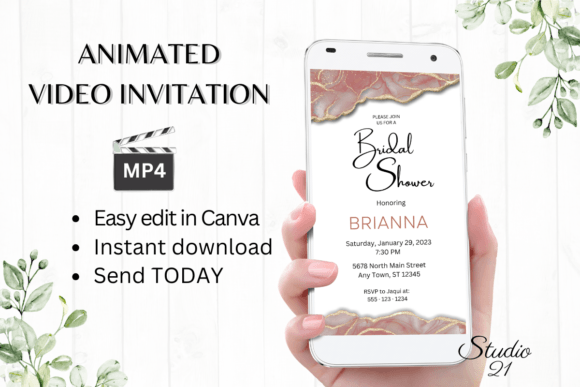 Minimalist Bridal Shower Invite W4928: A Modern Digital Solution