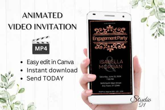 Minimalist Engagement Party Invite W1927: A Modern Digital Solution