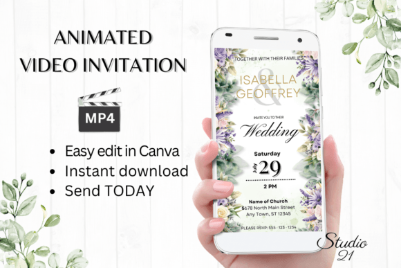 Modern Wedding Style: The Digital Wedding Invitation W8414