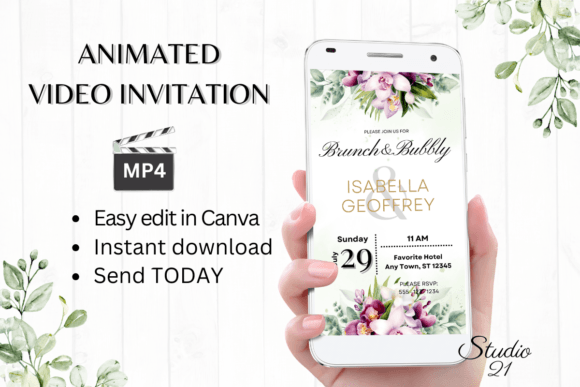 Orchids Wedding Brunch Invite W9458: Elevate Your Digital Celebration