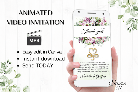 Orchids Wedding Thank You W9456TU: Elegant Digital Invitations