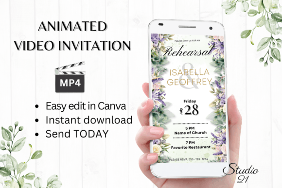 Streamline Your Pre-Wedding Planning with Digital Rehearsal Dinner Invite W7414